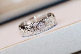 Chanel diamond pattern ring-0077  