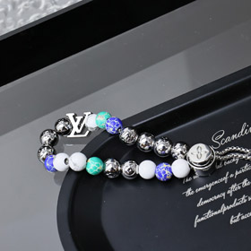 Louis Vuitton LV metal chain beaded letter inscription bracelet-0155  