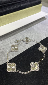 Van Cleef & Arpels white gold laser four-leaf clover five-flower bracelet-0214  
