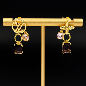Louis Vuitton LV metal flower claw diamond earrings-0290