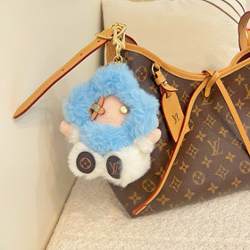 Louis Vuitton LV Small Sunflower Pink Plush Doll Keychain Pendant-3789  