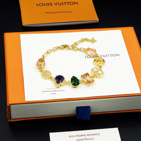 Louis Vuitton LV Metal Flower Pearl Diamond Bracelet-0396  