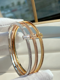 Tiffany diamond hinged coil bracelet -0408  
