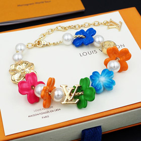 Louis Vuitton LV floral and glass beaded bracelet-3864  
