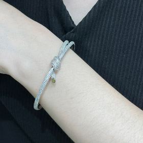 Tiffany full diamond T knot bracelet-3866  