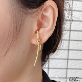 Tiffany diamond knot earrings-3869  