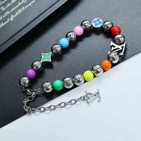 Louis Vuitton LV adjustable lobster clasp embellished letter flower bracelet-3902  