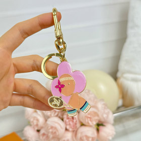 Louis Vuitton LV metal engraved brand mascot racket bag decoration keychain-3903  
