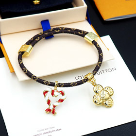 Louis Vuitton LV cord hanging mascot heart-shaped candy cane bracelet-3914  