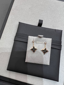 Louis Vuitton LV Black Onyx Three-Dimensional Flower Earrings-0524