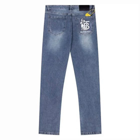 BURBERRY Simple spot washed printed straight jeans-2901