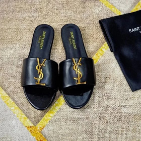 SAINT LAURENT YSL new lettered all-match leather slippers-2936