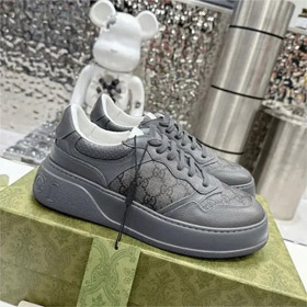 GUCCI leather low-top lace-up fashion sneakers-2949